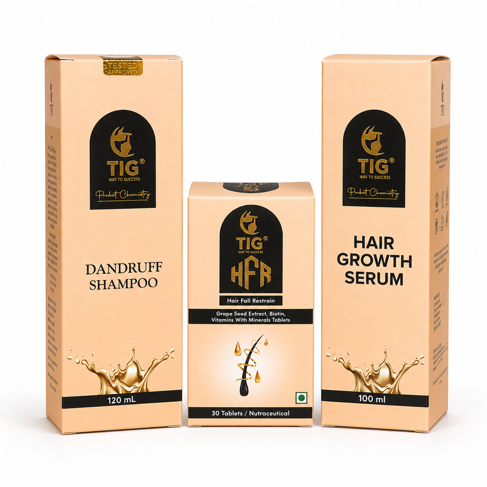 TIG Advanced Hair Growth Kit | Hair Regrowth Solution with Dandruff Control Shampoo & Hair Nutrition Tablets