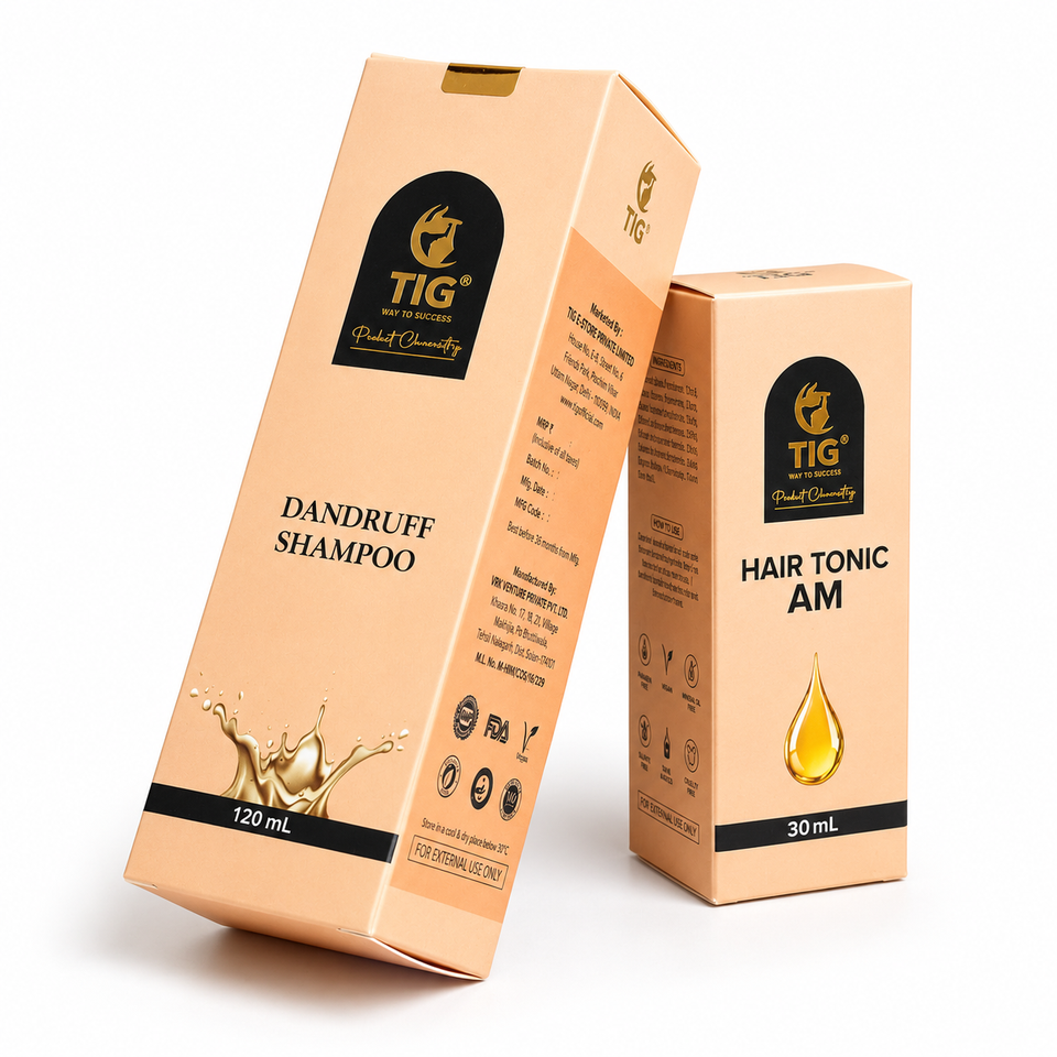 TIG Dandruff Control & Hair Care Combo | Anti Dandruff Shampoo + Hair Tonic for Healthy Scalp & Strong Hair
