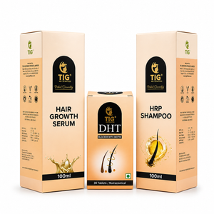 TIG Hair Growth Combo | Hair Growth Serum, HRP Shampoo & DHT Blocker with Biotin Tablets
