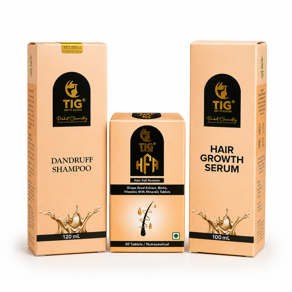 TIG Advanced Hair Growth Kit | Hair Regrowth Solution with Dandruff Control Shampoo & Hair Nutrition Tablets