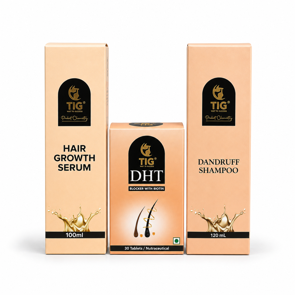 TIG Advanced Hair Growth Kit | Hair Regrowth Solution with Dandruff Control Shampoo & Hair Nutrition Tablets